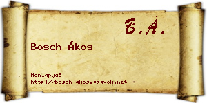 Bosch Ákos névjegykártya