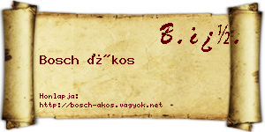 Bosch Ákos névjegykártya